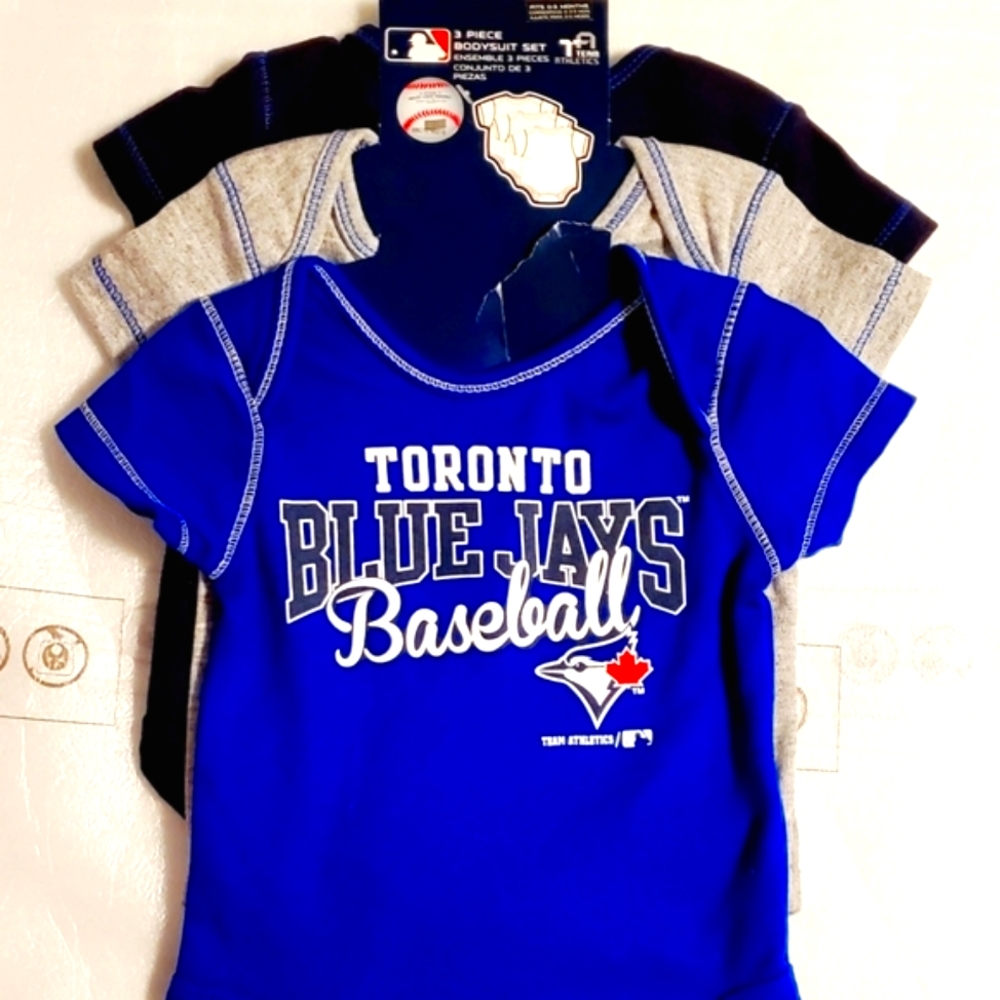 MLB Toronto Blue Jays 3 pack Infant Bodysuit 0-3 mths
